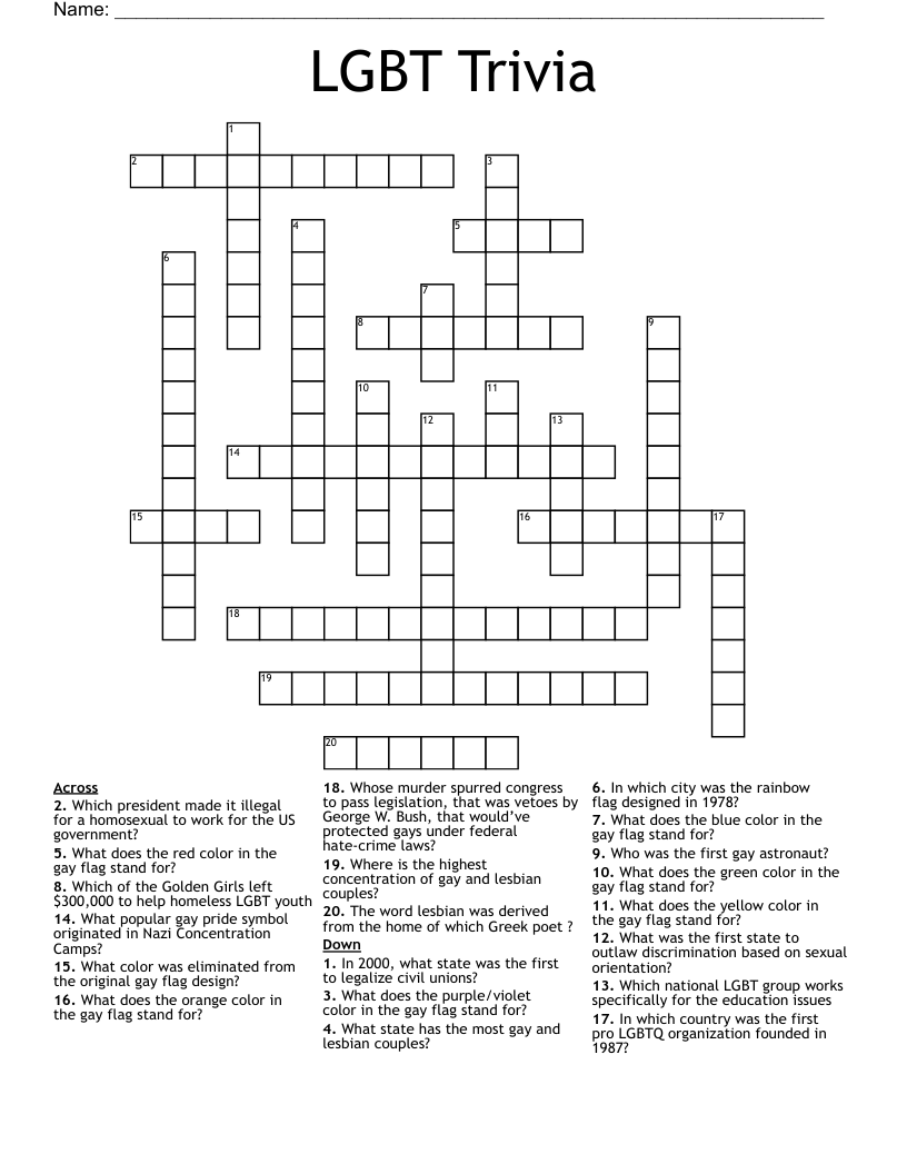 Solving the National Advocacy Group for LGBTQ Issues Crossword Clue