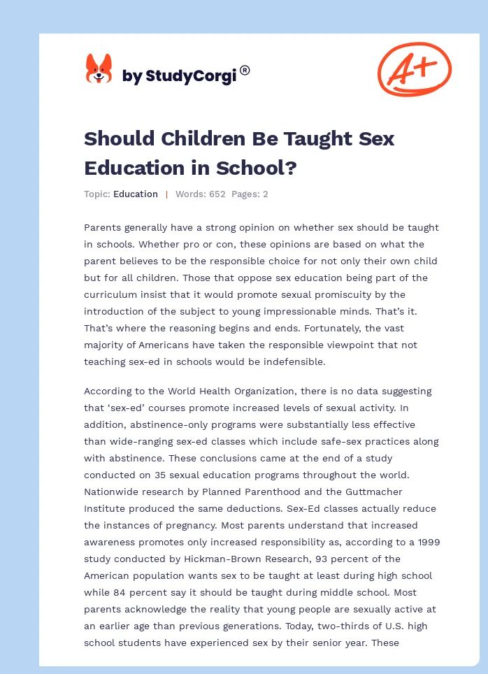 Sex education should be taught in schools: discover how it can help protect young people and promote health.