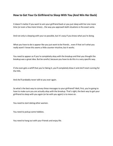 Ex Girlfriend Sex: How to Get Your Ex Back in Bed