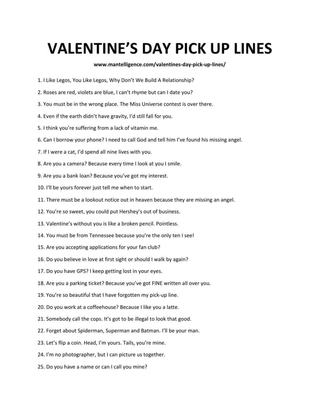 Valentine pick up lines dirty: Spicy Phrases to Say to Your Crush
