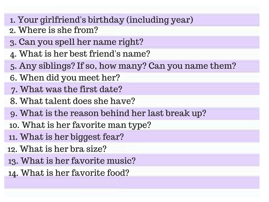Quiz About Girlfriend: How Much Do You Really Know Her?