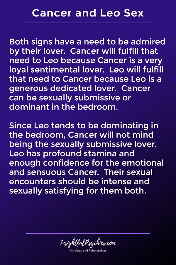 Leo and Cancer Sexually Compatible? A Deep Dive Analysis