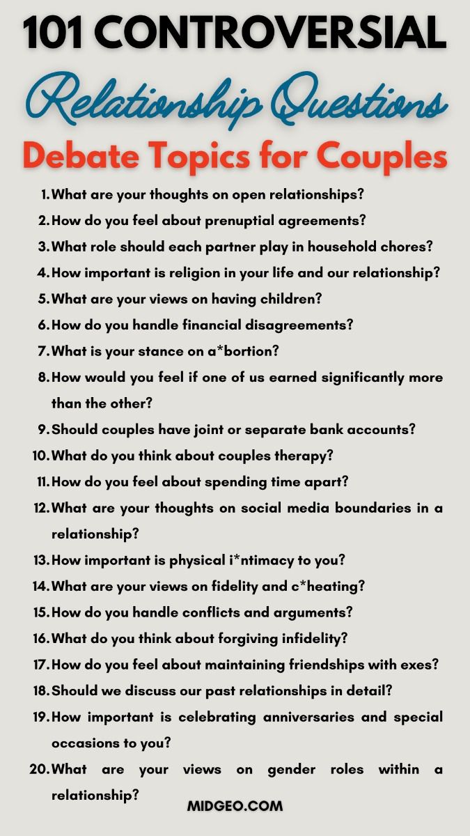 What are some easy debate topics about relationships? Start great conversations with these simple prompts.
