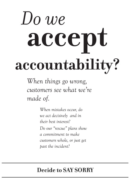 How can I show that I am accepting accountability after a mistake?