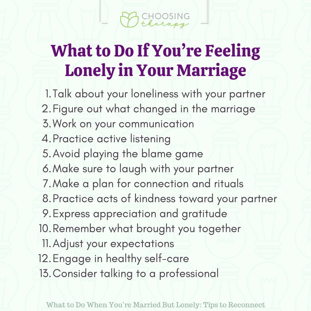 How to deal with loneliness in marriage: Get practical tips for feeling more connected to your partner again.