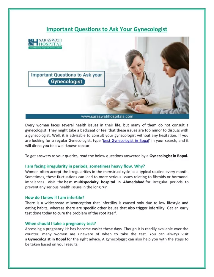 Want to ask a gyno about your body changes? Get professional advice for your peace of mind.