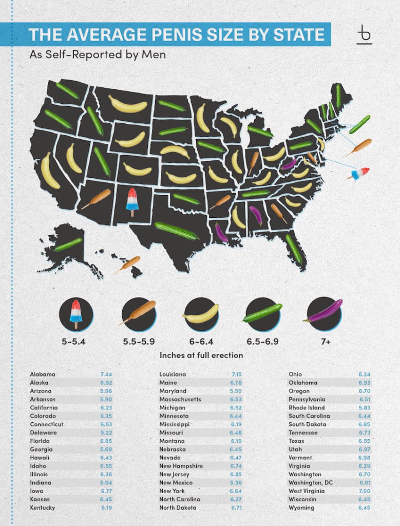 Where can I find the average penis size by state? This guide has all the information.