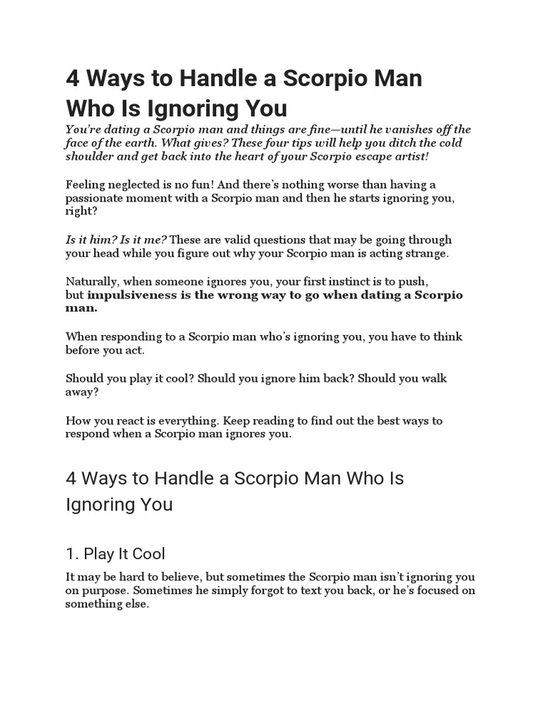 Dealing with scorpio man traits negative? These simple tips can help you understand him better.