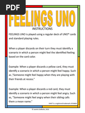 how to play emotions uno printable step by step guide with free cards