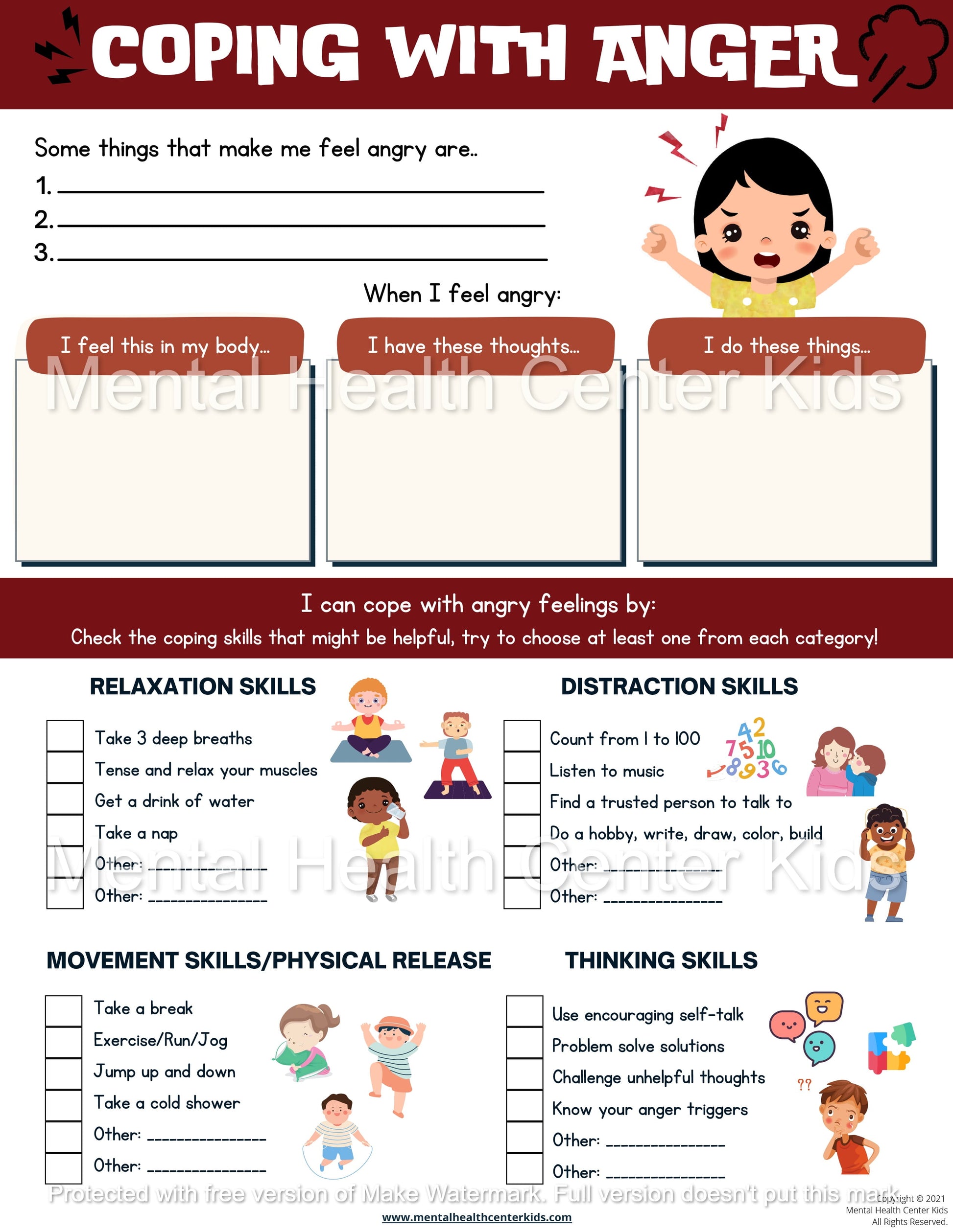 how anger worksheet for kids teach coping skills? try simple methods!
